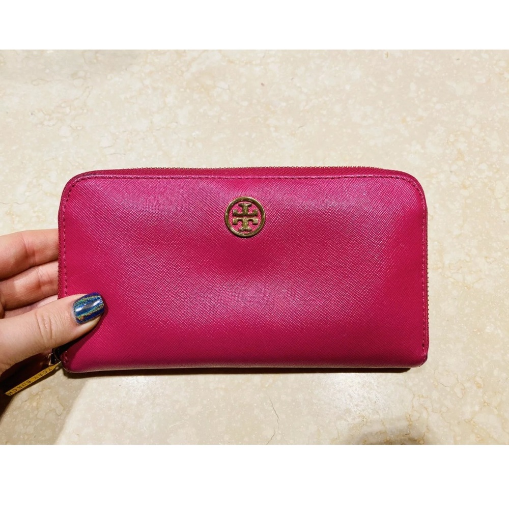 Tory Burch Robinson Zip Continental Wallet, Pink - Picture 2 of 5